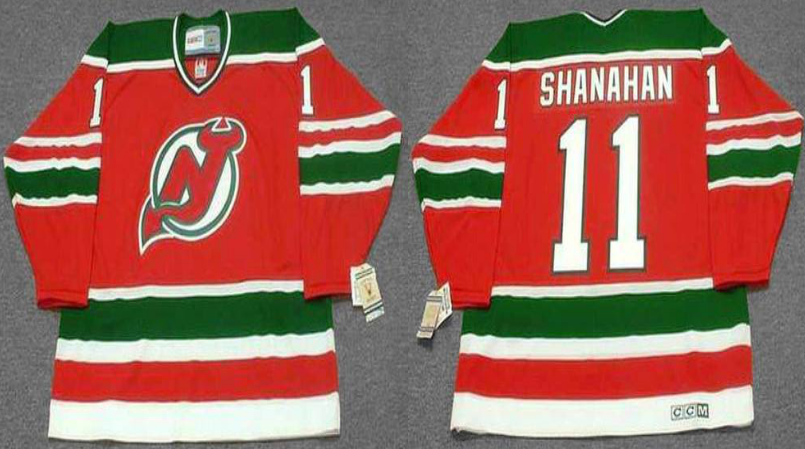 2019 Men New Jersey Devils #11 Shanahan red CCM NHL jerseys->new jersey devils->NHL Jersey